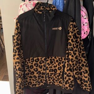Hooey Black and Leopard Print Jacket